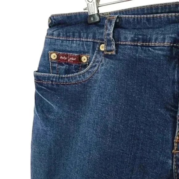 Baby Phat Jeans 13 Y2K Cat Embroidery 2000s Baggy Vintage Straight Leg Denim Blu - Picture 8 of 12